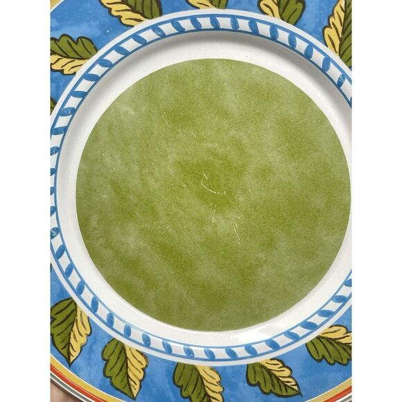 Formation Tuscan Summer Green Blue Enamelware Metal 9” Salad Plates Set Of 5 - Picture 4 of 6